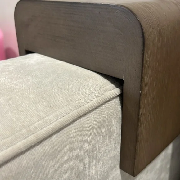 Lovesac Sactionals straight arm drink holder- weathered Ash wooden cupholder - Picture 5 of 6